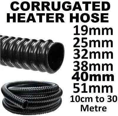 £6.69 • Buy BLACK CORRUGATED FLEXIBLE Heater Demist Ducting Black Tube Hose Duct