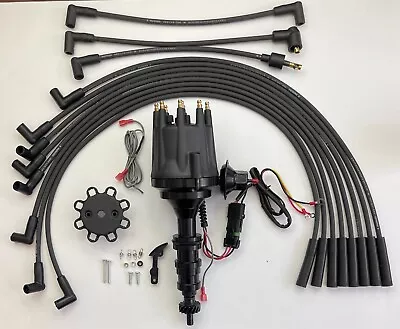 $209.95 • Buy FORD FE 352 390 427 428 Small Cap ALL BLACK HEI Distributor + Spark Plug Wires