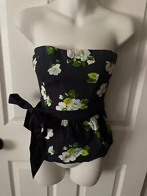 Hollister Navy Floral Print Tube Top (Size Medium) NWT • $37.27