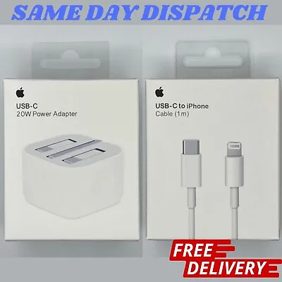 Genuine 20W USB-C UK Adapter Charger PD Plug & Cable For Apple IPhone IPad IOS • £7.95