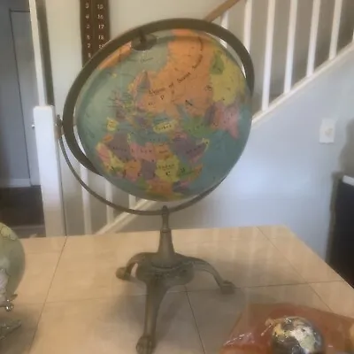 Awesome  USSR Around The World Metal Stand Globe • $50