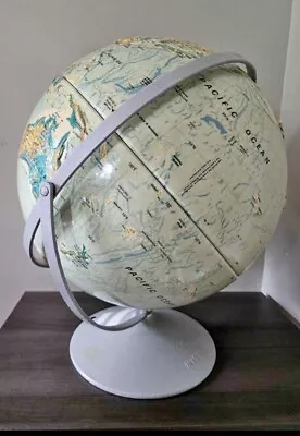 Vintage 16  Nystrom Sculptural Relief Globe Topographical Large Classroom • $89.99