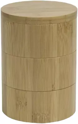 Home Basics Bamboo Swivel Salt Box With Magnetic Lid Natural Honey (3 Tier) • $14.95