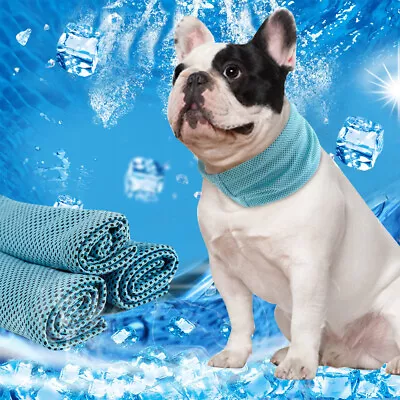 Instant Dog Cooling Bandana Pet Ice Scarf Summer Collar Small Medium Large • $6.59