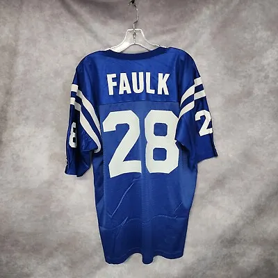 $19.99 • Buy Vintage 90s CHAMPION NFL Indianapolis Colts Marshall Faulk 28 Jersey Mens 44 L