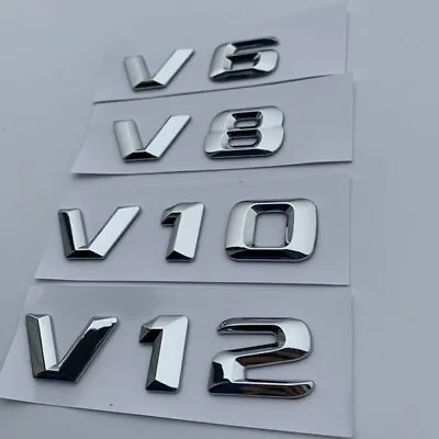 V6 V8 V10 V12 Letter Number Chrome Emblem Logo For Mercedes Benz C200 E300 • $18.43