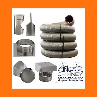 CHIMNEY LINER TEE KIT 6” X 25’ STAINLESS STEEL EASY INSTALL MADE IN U.S.A. • $709.99