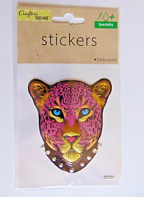 1 3D 3X4 Large Puffy Pink Leopard Cat Sticker !! • $5