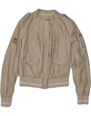 MONTECORE Womens Bomber Jacket IT 48 XL Beige Polyester QZ08 • $58.11