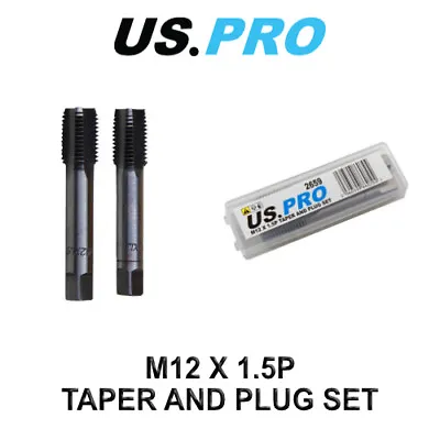 US PRO Tools M12 X 1.5P Taper & Plug Set ( Tap & Die ) 2659 • £4.47