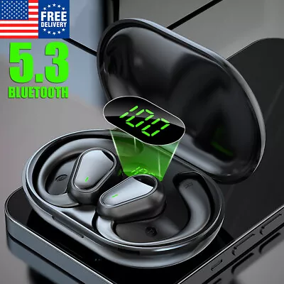 Open-Ear Bone Conduction Headphones Bluetooth 5.3 Wireless Earbuds Sport Headset • $12.86