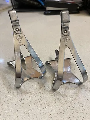 $34.99 • Buy Vintage Campagnolo Pedals Brev Inter Toe Clips Used Small