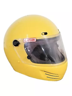 Vintage 1997 Simpson Motorcycle Helmet Size 7-5/8 Snell Yellow Full Face • $150
