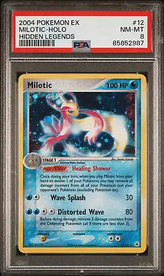 Pokemon 2004 EX Hidden Legends MILOTIC Holo With SWIRL 12/101 - Graded PSA 8 • $0.99