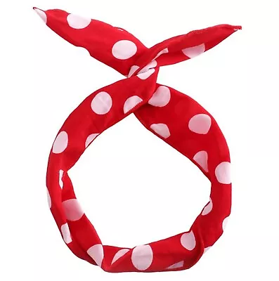 Women Girl Retro Boho Dot Leopard Wire Bow Scarf Hair Head Band Headband Bandana • $8.50