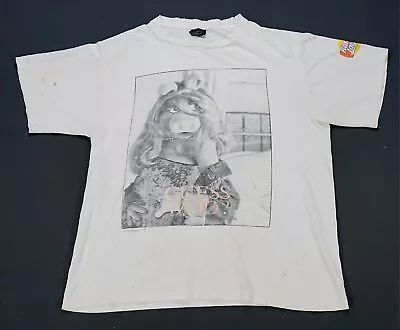 Rare Vintage CHANGES Miss Piggy Guess Who The Muppets T Shirt 90s Jim Henson XL • $69.99