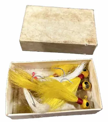 (7) Vtg Fishing Lures Lot Jig Yellow Box Assorted • $9.97