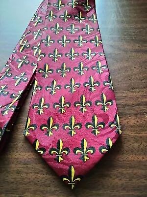 Colorful Fleur De Lis New Orleans Mardi Gras Who Dat Men's Necktie New! #1 • $12.98