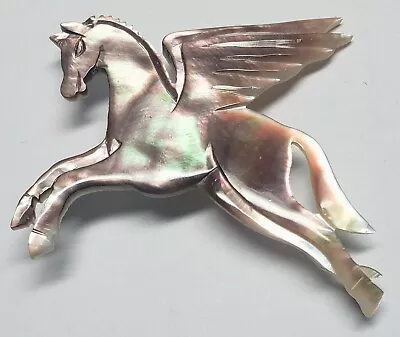 Vintage Mobile Gas & Oil Pegasus Abalone Pin  Vintage Mobile Gas & Oil Pegasus • $250