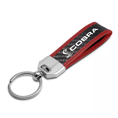 Ford Mustang Cobra Real Carbon Fiber Strap With Red Stitching Edge Key Chain • $26.99