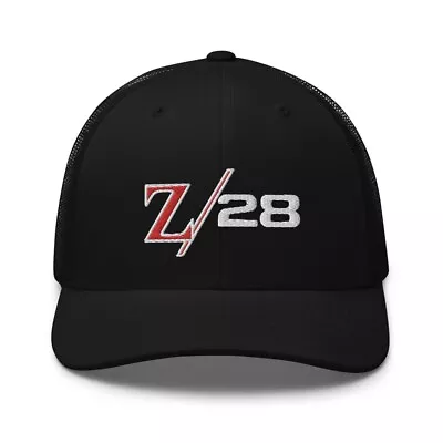 Chevy Camaro Z28 1969 Z/28 Emblem Muscle  Black Trucker Cap Snapback Hat • $28