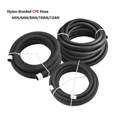 AN4/AN6/AN8/AN10/AN12 Fuel Hose Oil Gas Line Nylon Stainless Steel Braided NEW • $8.69