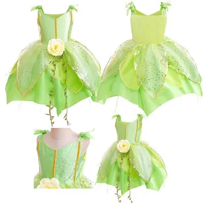 Kids Girls Costume Fairy Dress Party Skirt Sleeveless Birthday Outfit Dress Up • £32.39
