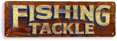 Fishing Tackle Marina Store Fish Shop Cave Rustic Metal Decor Tin Sign A370 • $8.45