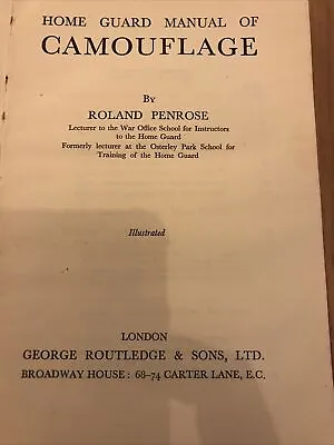 WW2 Home Guard Manual Of Camouflage 1941 Military History Ronald Penrose • £60