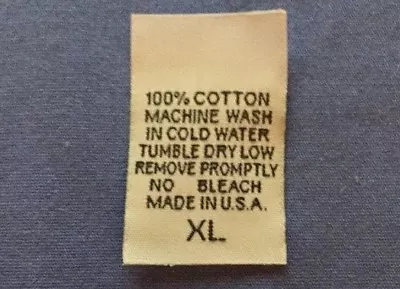 250Pcs Woven Clothing Garment Care Label 100% Cotton Made In U.S.A WHITE XL • $1000