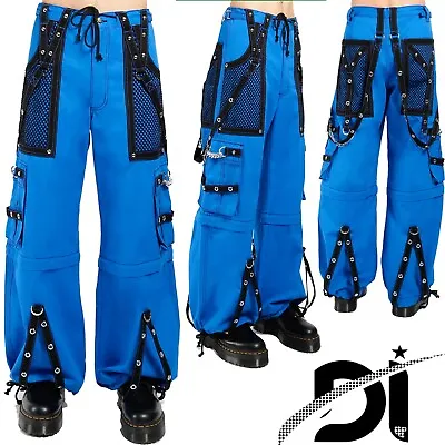 Men Gothic Cyber Chain Pant Trousers Handmade Black Blue  Electro Hiphop Pant • $74.99