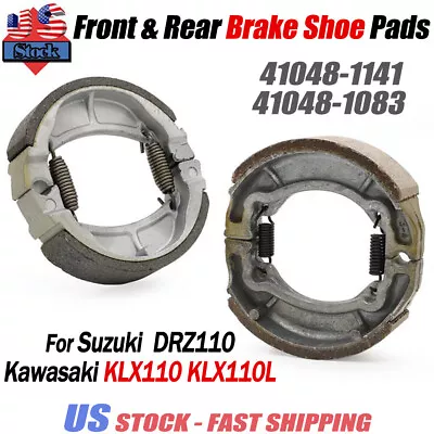 $22.55 • Buy For Kawasaki KLX110 KLX110L 2002-2020 Suzuki DRZ110 Front Rear Brake Shoes Pads