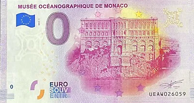 Ticket 0 Euro Museum Oceanography Monaco 2020 Number Various • £5.46