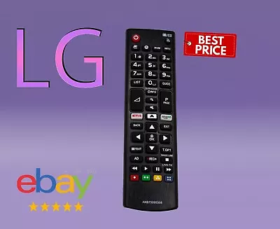 Akb75095308 Remote Control For Lg Tv Replacement Smart Tv Led 3d Netflix Button • £2.95