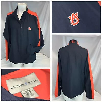 Auburn Tigers Cutter Buck Jacket XL Men Blue Poly Zip Orange Mint YGI L0-59 • $33.98