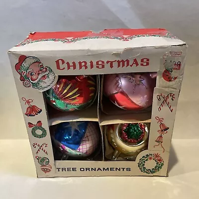 Jumbo Mercury Glass Drop Finial Ornaments Set Of 4 Made In Poland Original Box • $99.95