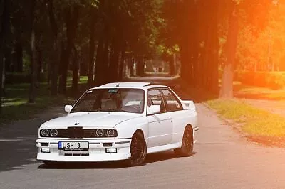 EVO Style Splitter For BMW M3 E30 Front Bumper Lip Spoiler Extension Air Dam • $277.82