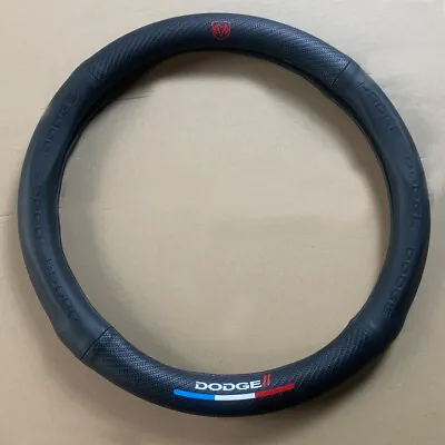For 1999-2023 Dodge 15  Steering Wheel Cover Breathable Genuine Leather Black • $35.88