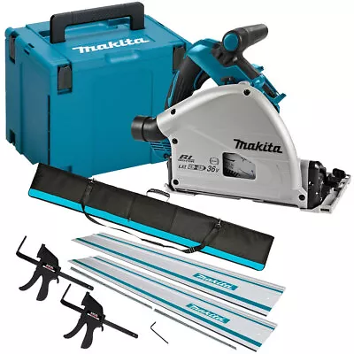 Makita DSP601ZJU 36V Brushless AWS Plunge Saw + 2 X Guide Rail Connector & Clamp • £570