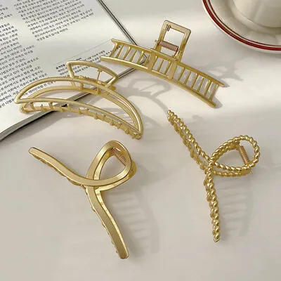 $7.25 • Buy Women Metal Hair Claw Clip Barrette Crab Clamp Hairband Golden Accessories Large