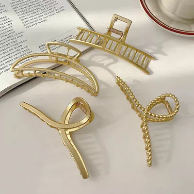 $7.25 • Buy Women Metal Hair Claw Clip Barrette Crab Clamp Hairband Golden Accessories Large