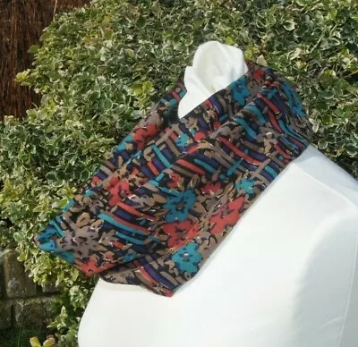 Cowl/snood Liberty Wool Collier Campbell Blue Rust Teal Brown Black Flowers • £22.99