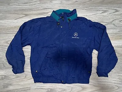 Vintage Mercedes-Benz Blue Embroidered Full-Zip Jacket Men’s Size (M) Hoodie • $49.99