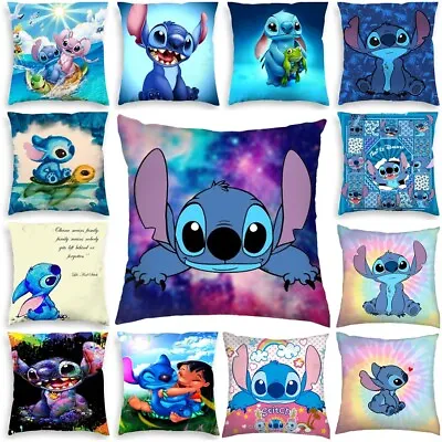 £3.35 • Buy Lilo Stitch Cushion Cover Throw Pillow Case Home Sofa Bed Office Decor 45*45cm