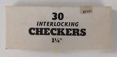 Vintage 30 Interlocking Checkers #515 Crisloid Plastics   1  1/4  • $18.56