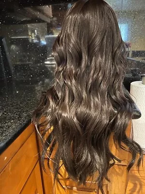 $1049 • Buy Stunning 25+” Silk Top European Human Hair Kosher Sheitel/Dark Brown