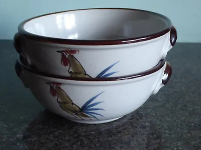 £22.99 • Buy Grayshott Pottery - Cockerel Design - Bowls - Handled Bowls - Set Of Two