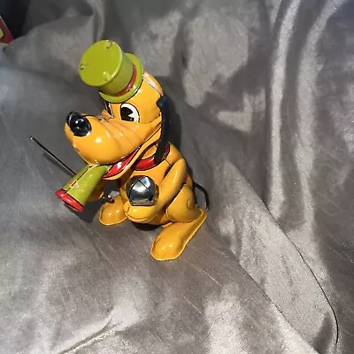 1950’s Marx Line Mar Japan Walt Disney Pluto Drum Major Tin Wind Up Toy Working • $179.99