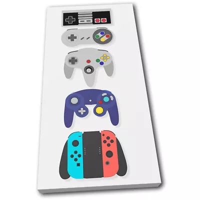 Retro Gaming Arcade Console Gaming SINGLE CANVAS WALL ART Picture Print • £29.99