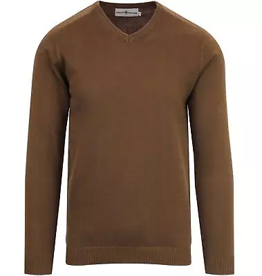 NEW MADCAP MENS RETRO 60s 70s MOD FINE GAUGE KNITTED V-NECK JUMPER Redford MC251 • $28.35